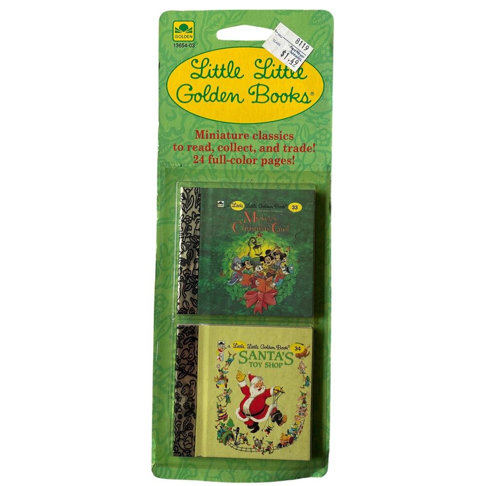 VTG 1994 Little Little Golden Books 2.5” Mini Christmas Books #33 & #34 sealed